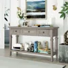 Streamdale Furniture Streamdale Classic Retro Style Console Table With Three Top Drawers And Open