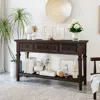 Streamdale Furniture Streamdale Classic Retro Style Console Table With Three Top Drawers And Open