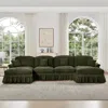 Streamdale Furniture Streamdale Classic U-shape Sectional Sofa, Chenille, Green In Green