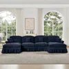 Streamdale Furniture Streamdale Classic U-shape Sectional Sofa With Ottomans, Blue In Blue