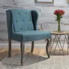Streamdale Furniture Streamdale Classic Wingback Chair With Stylish Buttons And Studded Accents In Green