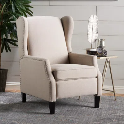 Streamdale Furniture Streamdale Classic Wingback Recliner Stylish Comfort For Your Home In Neutral