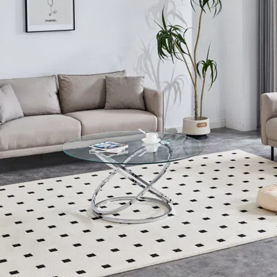 Streamdale Furniture Streamdale Clear 80x80cm Round Coffee Table