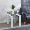 Streamdale Furniture Streamdale Clear Glass Top Side Table, 24"x24"x24" End Table, Modern Design For Home