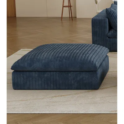 Streamdale Furniture Streamdale Cloud Corduroy Sofa: Deep Seat, Removable Cushions, Blue