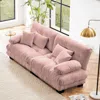 Streamdale Furniture Streamdale Cloud Couch 2 Seater Sofa, Chenille Pink With 4 Pillows