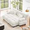 Streamdale Furniture Streamdale Cloud Couch Sleeper Sofa, Chenille 2 Seater With 2 Lumbar & 2 Throw Pillows, 2 Ottomans