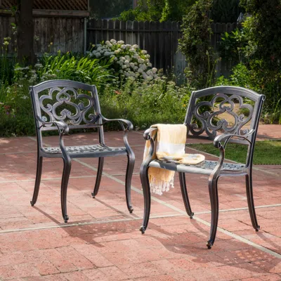Streamdale Furniture Streamdale Elegant And Durable Cast Aluminum Dining Chairs For Outdoor Spaces