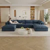 Streamdale Furniture Streamdale Cloud Sofa Corduroy Deep Seat Removable Cushion Blue