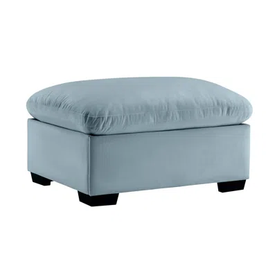 Streamdale Furniture Streamdale Cloudies Storage Ottoman Blue Velvet
