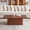 Streamdale Furniture Streamdale Coffee Table Walnut Wood Surface And Black Metel Feet