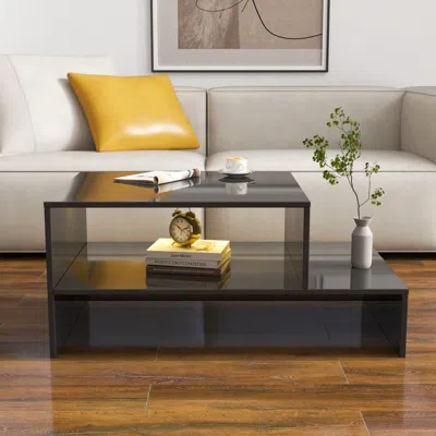 Streamdale Furniture Streamdale Coffee Table With Unique Architectural Shape,black