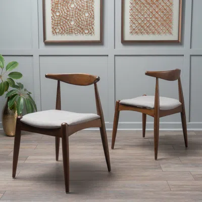 Streamdale Furniture Streamdale Colorful Fabric Upholstered Chair With Rubberwood Frame In Brown