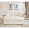 Streamdale Furniture Streamdale Comfortable Fluffy Corduroy Lazy Sofa With Storage, Super Soft Chaise Lounge