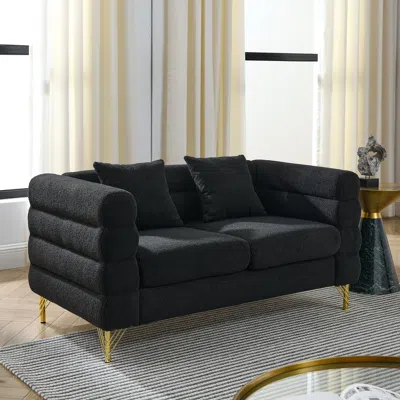 Streamdale Furniture Streamdale Comfortable Oversized Sectional Sofa With Pillows In Black
