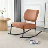 Streamdale Furniture Streamdale Comfortable Pu Rocking Chair With Brown Backrest