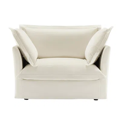 Streamdale Furniture Streamdale Comfortable Slipcover Armchair With Back Cushion And Toss Pillows