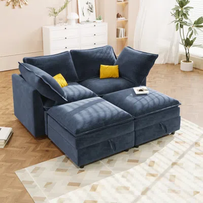 Streamdale Furniture Streamdale Comfy 3-seat Sofa With Wooden Legs, Retro Style For Living Room And Study