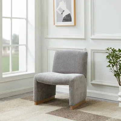 Streamdale Furniture Streamdale Comfy Armless Accent Chair With Wood Legs For Living Room, Bedroom