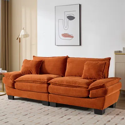 Streamdale Furniture Streamdale Comfy Corduroy Sleeper Sofa With Pillows For Home Or Office