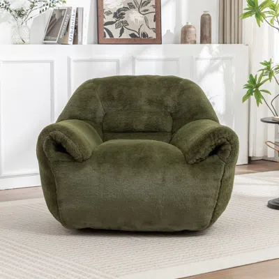 Streamdale Furniture Streamdale Comfy Green Faux Fur Bean Bag Chair Sofa
