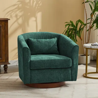 Streamdale Furniture Streamdale Comfy Swivel Accent Chair With Wood Base