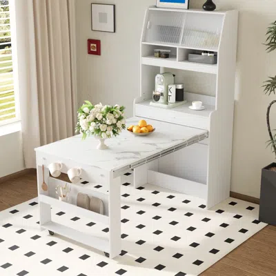 Streamdale Furniture Streamdale Compact Buffet Hutch Foldable Table Storage