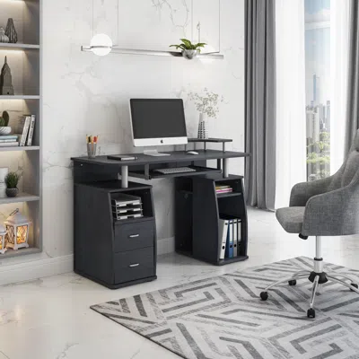 Streamdale Furniture Streamdale Complete Computer Workstation Desk With Storage In Black
