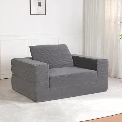 Streamdale Furniture Streamdale Compression Human Dog Sofa Bed For Adult & Pets, Modern Floor Couch, Dark Gray