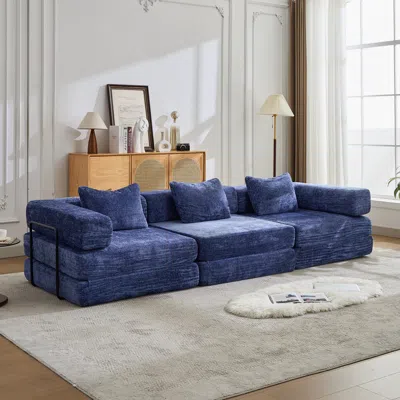 Streamdale Furniture Streamdale Compression Sofa, Convertible Floor Sofa Bed, Modular Sectional, No Assembly, Chenille, D