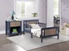 Streamdale Furniture Streamdale Connelly Reversible Panel Toddler Bed Midnight Blue/vintage Walnut
