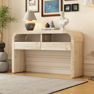 Streamdale Furniture Streamdale Console Table With Drawers - Retro Entryway Table, 52"