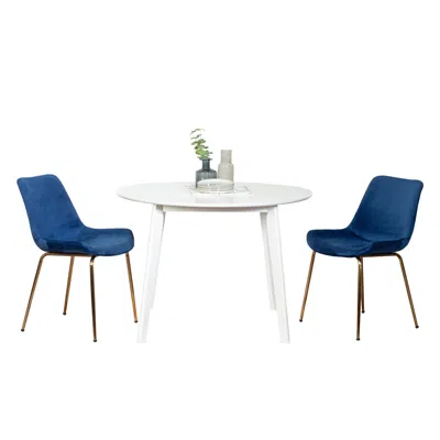 Streamdale Furniture Streamdale Contemporary 3-piece Dining Set, White Round Dining Table With 2 Chairs