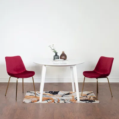 Streamdale Furniture Streamdale Contemporary 3-piece Dining Set, White Round Dining Table With 2 Chairs
