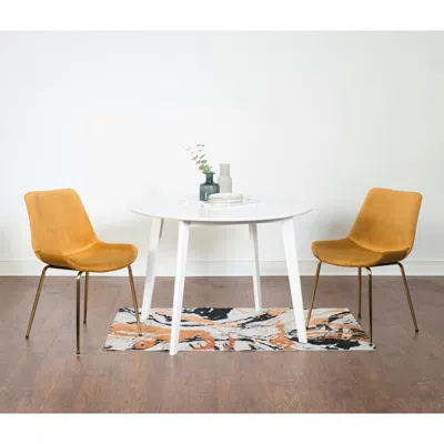 Streamdale Furniture Streamdale Contemporary 3-piece Dining Set, White Round Dining Table With 2 Chairs