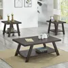 Streamdale Furniture Streamdale Contemporary 3-piece Wood Shelf Coffee Table Set In Weathered Espresso