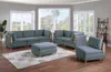 Streamdale Furniture Streamdale Contemporary 7 Piece Sectional Sofa Set, Steel Fabric