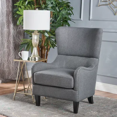 Streamdale Furniture Streamdale Contemporary Accent Club Chair With Wingback Design In Gray