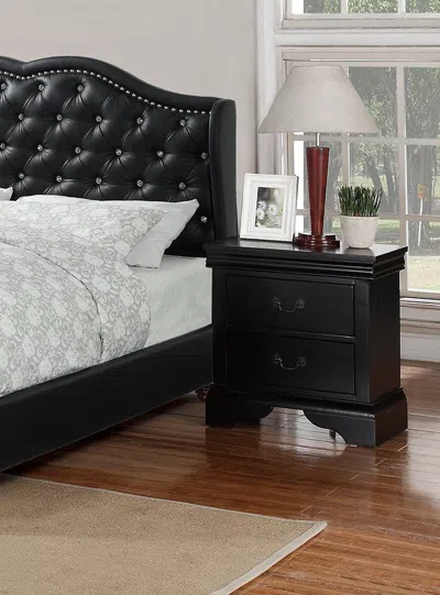 Streamdale Furniture Streamdale Contemporary Bedroom Furniture Nightstand 2 X Drawers Bedside Table In Black