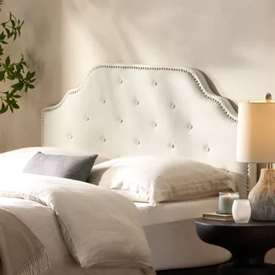 Streamdale Furniture Streamdale Contemporary Button-tufted Upholstered Headboard With Nailhead Accents