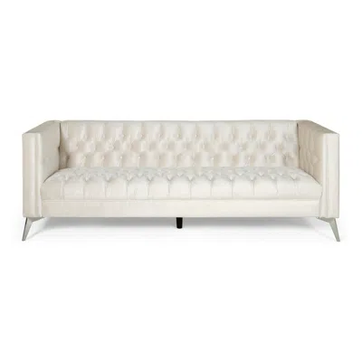 Streamdale Furniture Streamdale Contemporary Button-tufted Upholstered Sofa On Iron Legs