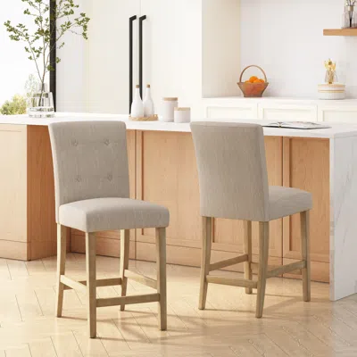 Streamdale Furniture Streamdale Contemporary Fabric Button Tufted 26 Inch Counter Stools