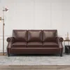 Streamdale Furniture Streamdale Contemporary Faux Leather Upholstered Sofa With Nailhead Accents