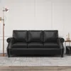 Streamdale Furniture Streamdale Contemporary Faux Leather Upholstered Sofa With Nailhead Accents