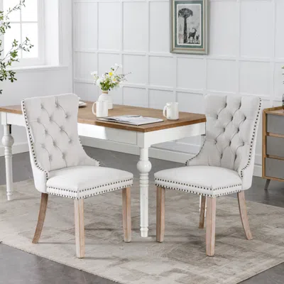 Streamdale Furniture Streamdale Contemporary Flax Upholstered Dining Chair Set