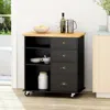 Streamdale Furniture Streamdale Contemporary Kitchen Cart With Rubberwood Top