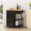 Streamdale Furniture Streamdale Contemporary Kitchen Cart With Rubberwood Top And Multi-functionality