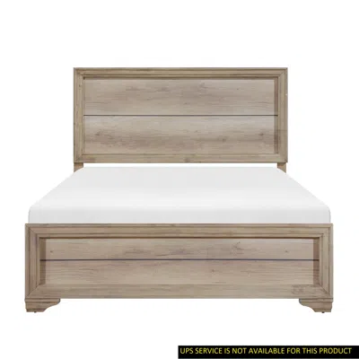 Streamdale Furniture Streamdale Contemporary Look Natural Finish Queen Bed 1 Piece Premium Melamine