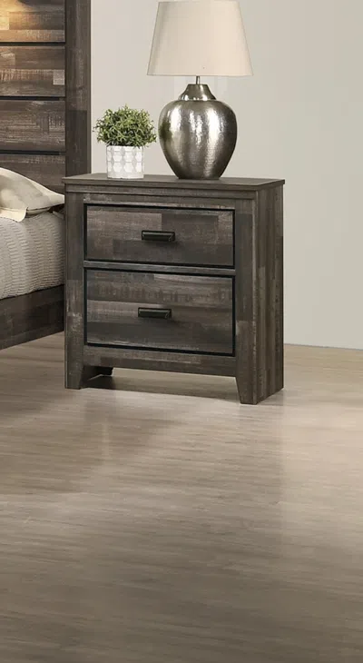 Streamdale Furniture Streamdale Contemporary Nightstand In Brown Mix Finish With 2 Drawers