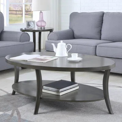 Streamdale Furniture Streamdale Contemporary Oval Shelf Coffee Table